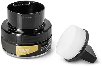 Kaps Delicate Shoe Cream with Sponge Applicator for Leather Shoes & Boots - Polish & Colour Restorer, Natural Wax Conditioning Formula, 70+ Colours, 50ml