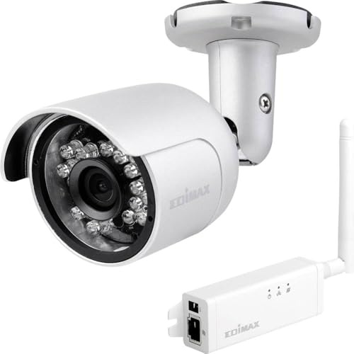 Edimax IC-9110W V2 - HD WLAN Mini Outdoor-Netzwerkkamera mit 108°-Weitwinkelanzeige, Tag & Nacht