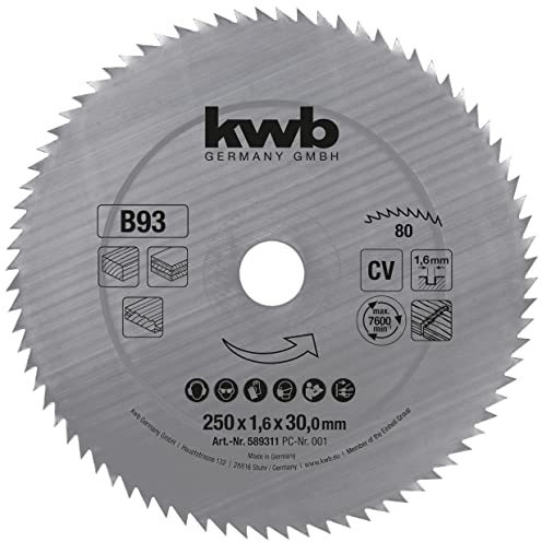 Einhell 49589311 - Lama di sega circolare manuale, per legno e tavole di legno, 250 x 30 mm, 80 denti