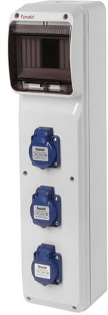 FAMATEL 6404 – Scatola 6 Moduli 1 presa 2 poli + messa terra laterale 16 A 250 V