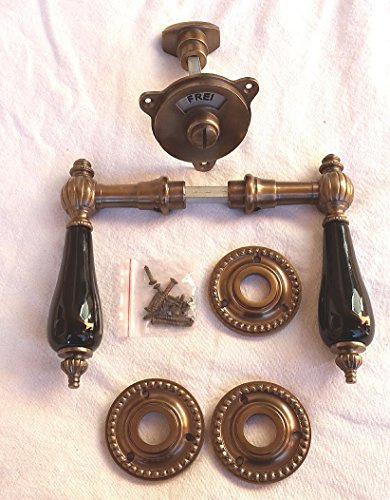 Graf von Gerlitzen Messing Tür Griff WC Set Türgriffe Rosetten Türbeschlag R20A
