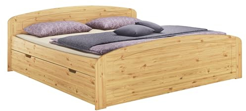 Erst-Holz®Funktionsbett 180x200 Doppelbett Bettkasten Federholzrahmen Holzbett Kiefer 60.50-18 FV