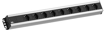 BACHMANN Steckdosenleiste HANDWERKERLEISTE 9-Fach 2m Kabel Mehrfachsteckdose für Handwerk Grau 300.001 (extra Robustes Design)