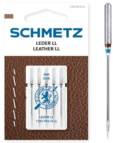 SCHMETZ | 5 Nähmaschinennadeln | Leder LL | 130/705 H LL | Nadeldicke 100/16 | auf jeder gängigen Haushaltsnähmaschine einsetzbar