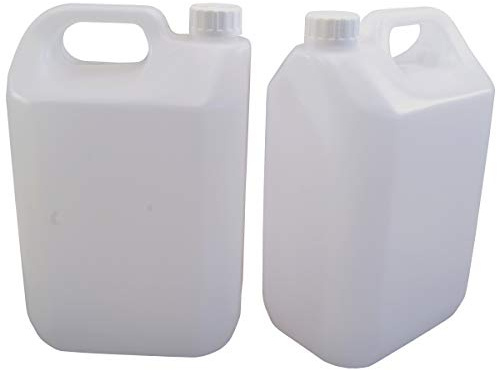 5 Litre (1 Gallon) - Plastic Jerrican / Jerrycan With Handle - Pack Of 2