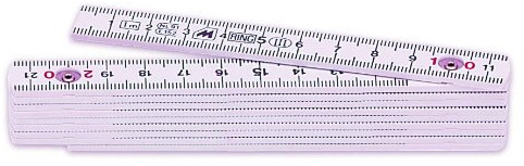 Metrica 19043 Mètre à ruban en fibre déchromé 1 m Blanc