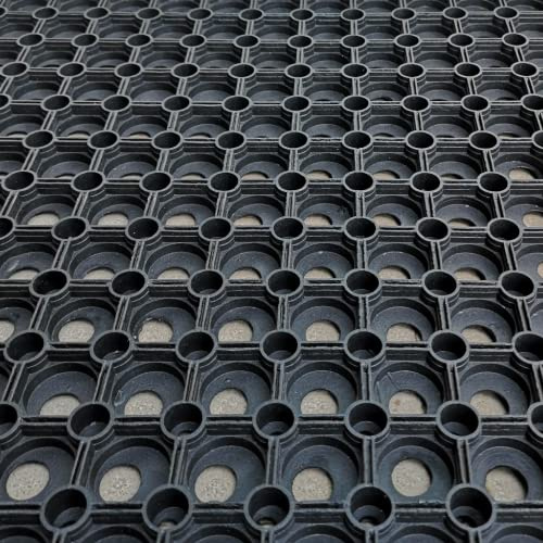 2 x Hollow Rubber Mat Grass Protection 150cm x 100cm - 11kg Each - Playground Safety Flooring - Pool Decking