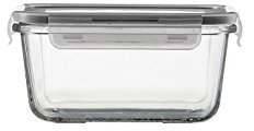 JENAER GLAS 118312 Transparente Quadratische Box mit einem Klick Deckel, 0,55 ltr