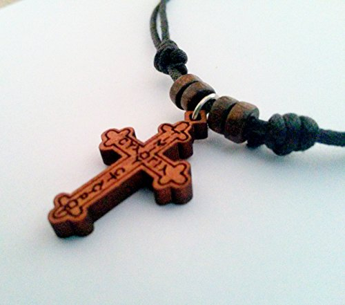 Christian-orthodoxe griechisch Religiöse Anhänger Halskette mit Holz Kreuz – Kruzifix/5
