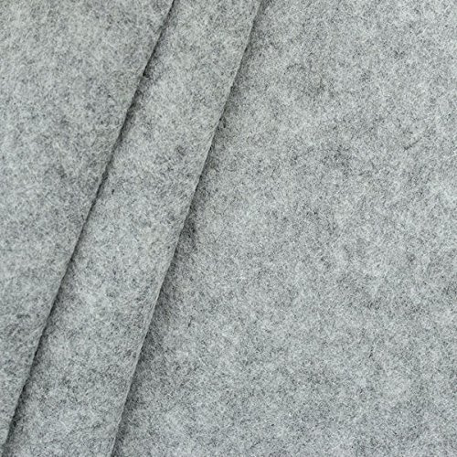 STOFFKONTOR Bastelfilz Filz Stoff Stärke 1,5 mm Breite 180 cm - Meterware, Farbe Hell-Grau meliert - zum Basteln und Dekorieren