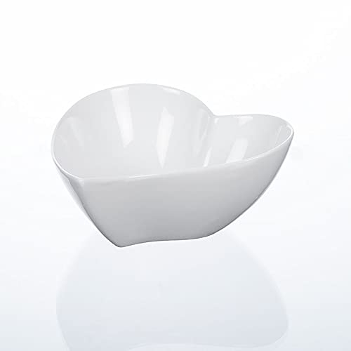 Sandra Rich 6er Set Porzellan Schalen, Dekoschale Heart Herz D. 12cm H. 6cm weiß