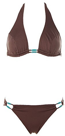 Early20 Damen Triangel Bikini Braun 36 Cup C/D