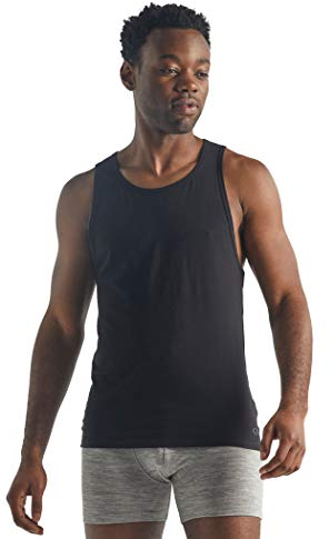 Icebreaker Herren Funktionsunterwäsche Anatomica Tank, Black/Monsoon, XL, 103034001XL