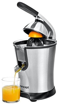 Concept Hausgeräte CE3520 Spremiagrumi elettrico, con braccio a leva, 750 ml, 160 W, Acciaio inox/Nero