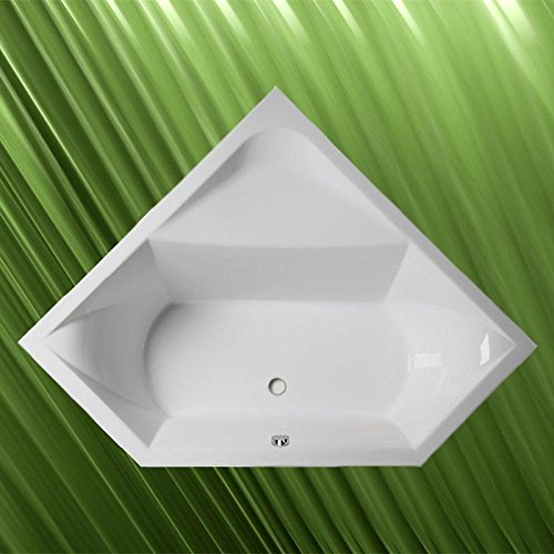 Vasca angolare Floss 145 x 145 cm, 50 cm. Profondo, con scarico a saltarello, vasca piedi e wandankern