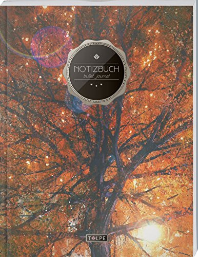 TULPE Bullet Journal A4 „C056 Herbstlaub“ (140+ Seiten, Vintage Softcover, Punktkariertes Papier – Punktraster Notizbuch, Handlettering, Skizzenbuch, Zeichenbuch)