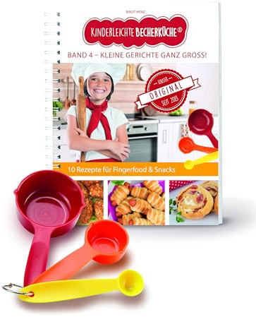Kinderleichte Becherküche Band 4- 3 Messbecher und ein Rezepbuch mit 10 Rezepten, Kleine Gerichte ganz Groß, Bekannt aus Die Höhle der Löwen: Backset ... Backen und Kochen für Kinder ab 3 Jahren)