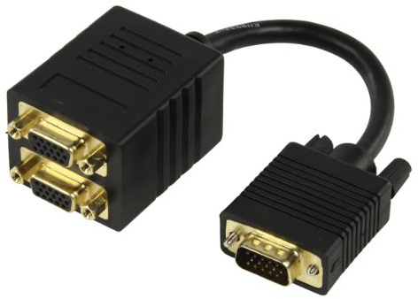 Valueline CABLE-560 VGA répartiteur vidéo - Répartiteurs vidéo (VGA, Or, 0,15 m, Noir)