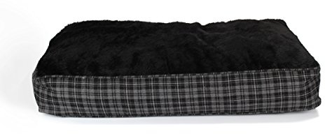 SUNNYDOGS Hundebett XXL 100x70 cm, extra dick, grau/schwarz | Extra dickes XXL Hundekissen mit großer Liegefläche 100 × 70 cm für komfortables Ruhen.