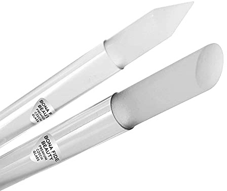 Bona Fide Beauty Glass Cuticle Pusher Set of 2 Manicure Nail Care Tools, 2PC Premium Clear Glass Manicure Sticks