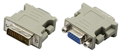 zdyCGTime (2 DVI-I 24 + 1 Stecker auf VGA HD15 Buchse Adapter vernickelt für Gaming, DVD, Laptop, HDTV und Beamer