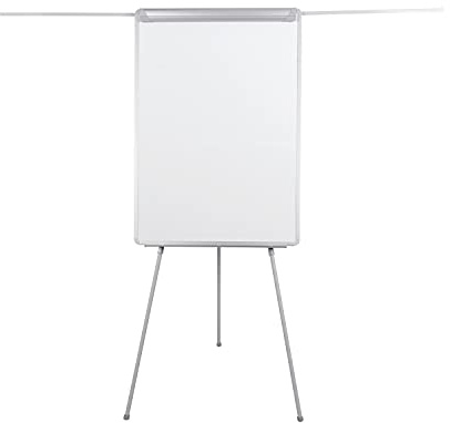 Bi-Office Lavagna Portablocco Non Magnetico Con Bracci Estensibili, Cavalletto Treppiedi Easy, Cornice in Grigio, Pannello A1 600 x 850 mm