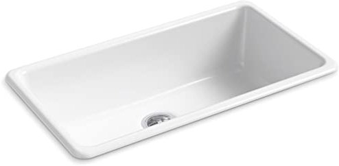 KOHLER Iron/Tones® 33 Top-/Undermount Kitchen Sink, Single Bowl Kitchen Sinks, K-5707-0, White