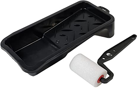 Set professionale per verniciatura, rullo da 5 cm, rullo in schiuma e vaschetta per vernice