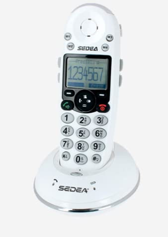 Easyphone – téléphone amplifié sans Fil pour Seniors avec Grandes Touches et Son Amplifié (Blanc X 1) [Version Française]