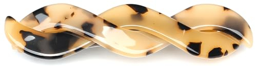 QinGoo Schildkröte Celluloseacetat Barrette Automatische Haarspangen Exquisite Haarschmuck für Medium Kurz Mittlere Haar 1stück(9cm*2.2cm,Tortoise)