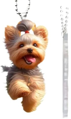 Yorkshire Terrier Hunde-Anhänger, vielseitiger Charm, niedlicher Welpe, Schlüsselanhänger für Auto-Dekoration, Rucksäcke, Partys und Spiegel, festlich, flacher Sammler für Mini-Frauen, Muscheln,