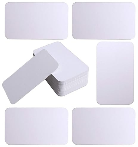 100 Pieces White Cards White Blank Cards, Message Cardboard Word Card Christmas Day Valentine's Day DIY Gift Card with Kraft Paper Box,Blank Playing Cards