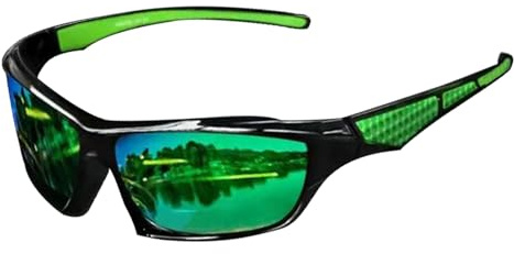 Lunettes de soleil polarisées pour homme, lunettes de soleil polarisées de sport rétro, lunettes de soleil unisexes ultra légères, protection rectangulaire, sport pour cyclisme, conduite, pêche, Vert