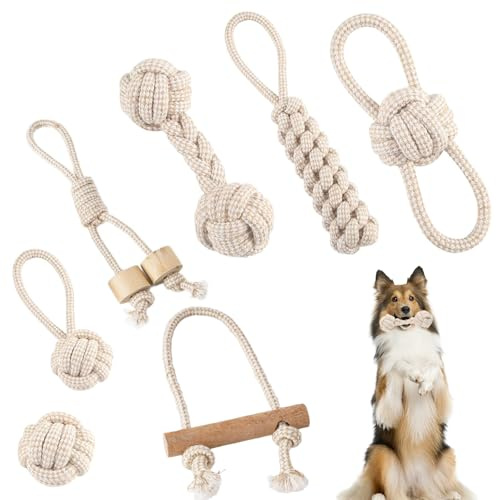 7 Pezzi Corda Gioco Per Cani Chew Corda Giocattoli Cordas da Masticare per Canigrandi Set Gioco Cane Piccola Giococane
