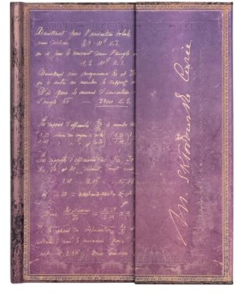 Carnet rigide Paperblanks Marie Curie, Science de la Radioactivité Ultra Ligné 144p.: Hardcover, Wrap Closure, 120 gsm, ribbon marker, memento pouch
