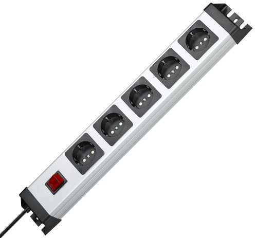 Kopp Powerversal Steckdosenleiste, 5-Fach, mit beleuchtetem Schalter, IP 20, 226620015