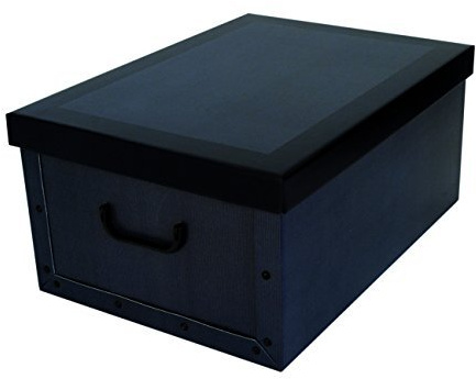 Kreher XXL Dekokarton, Aufbewahrungsbox mit Deckel und Griffen. 45 Liter Volumen. Verschiedene Motive (Classic Blue)