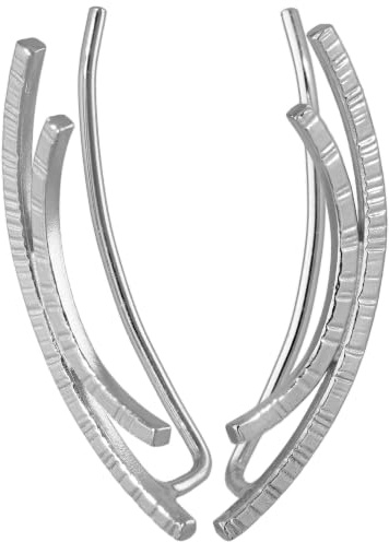 Ohr Kletterer Ear Cuff Ohrringe aus 925 Sterlingsilber - Minimalistisch Modern - Nickelfrei Hypoallergen - Handmade by Emmanuela