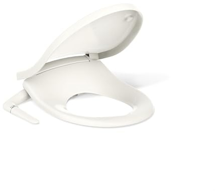 Kohler 76923-96 Puretide Toliet Seat, Round Manual Non Electric Bidet with Adjusting Spray Pressure and Position, Quiet-Close Lid, Biscuit