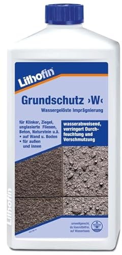 Lithofin Grundschutz >W< 1 l - Wassergelöste Imprägnierung - SCHUTZ vor Öl, Fett und Wasser - UMWELTFREUNDLICH