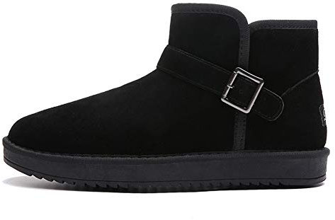 Stövlar Snö Män Kvinnor Vinter Ankel Päls Fodrade Skor Utomhus Varm Vattentät Stövlar Anti-Slip Svart 36 EU