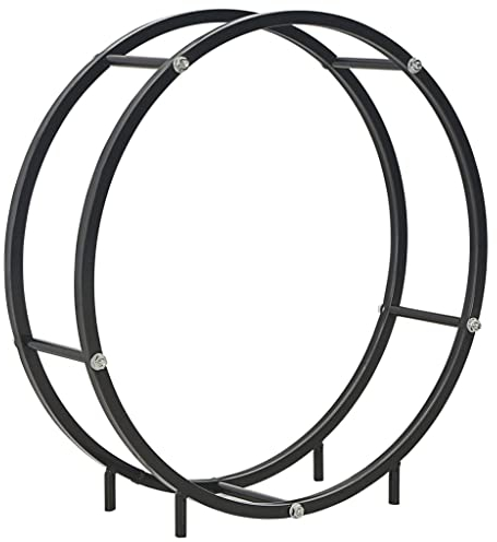 vidaXL Brennholzregal Kaminholzregal Kaminholzständer Kaminholzablage Holzregal Brennholzlager Feuerholzregal Schwarz 70x20x70cm Stahl