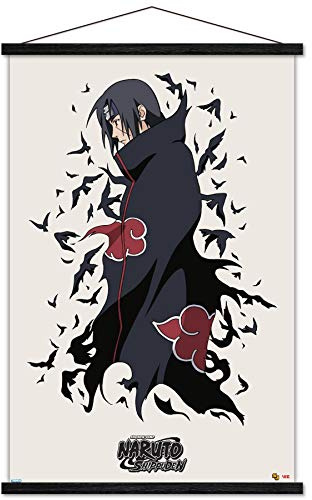 Trends International Naruto Shippuden - Itachi Wall Poster, 22.375 x 34, Print and Black Hanger Bundle