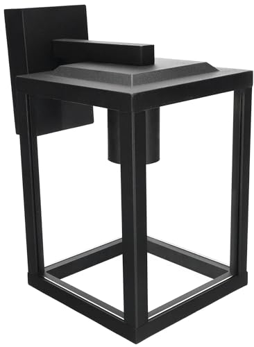 EDO Applique Murale Extérieure GAIA S Noire IP44 - Luminaire d'Extérieur Étanche en Aluminium avec Douille 1xE27 - Lampe Murale pour Jardin, Terrasse, Façade, Balcon, Garage