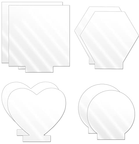 8 Pieces Clear Acrylic Panels for LED Light Base, Acrylic Blanks Cast Plexiglass Board for Painting Creation Project, Plastic Glass Panel for Bar Atmosphere, Signs, Display Lamp DIY Craft