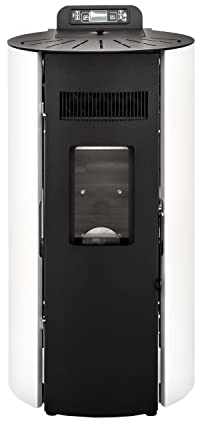 STUFE A PELLET ITALIA Boston 9 KW | Poêle à Granulés à Air Ventilé Efficacité 91% Chauffe 80m² Autonomie 21H Programmable 5 Vitesses et Puissances Garantie 24 Mois Blanc