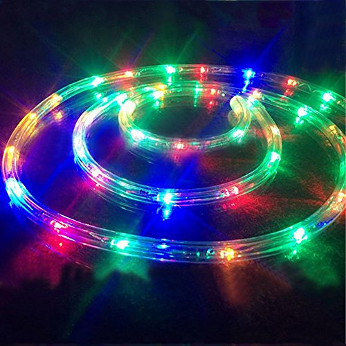 Fiqops LED Lichterschlauch für außen, 20m LED Lichtschlauch mit 8 Leuchtmodi, Lichtschläuche Wasserfest, Lichterkette für Garten Räume Zäune Party Hochzeit Deko, Led schlauch für innen outdoor-Bunt