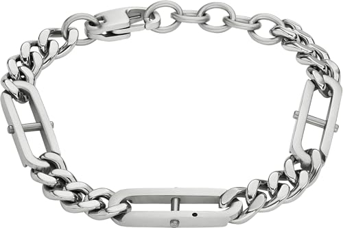 Fossil Armband Für Männer Heritage, Länge: 220mm, Breite: 8mm Silbernes Edelstahlarmband, JF04342040