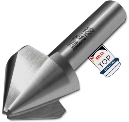 AM-Zerspanungstechnik Senker Metall 12,4 x 60° | HSS Kegelsenker | Entgratsenker - 60°, 12,4 mm