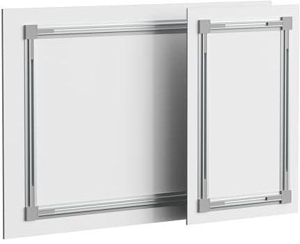 wolk Aufhänge Rückrahmen 50x60 cm, Bildaufhängung Wandhalter Aluminium | Für Schilder, Leinwände und Fotodrucke, Steckwinkel-System mit Klebefläche, verdeckte Montage inklusive Befestigungsprofil